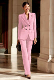 Costume d'affaires femme 2 pièces bourgogne revers pointe double boutonnage