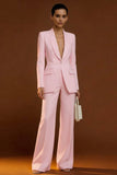 Costume d'affaires femme 2 pièces ivoire à col châle et boutonnage simple