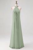 Robe longue fluide en mousseline de soie blanche
