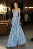 Robe de gala bustier en satin rose fourreau