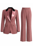 Costume d'affaires femme 2 pièces vert foncé revers pointe un bouton