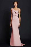 Robe longue formelle sirène kaki à une épaule