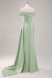 Robe longue fourreau plissée champagne à une épaule