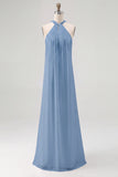 Robe longue fluide en mousseline de soie blanche