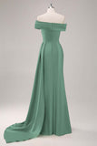 Robe longue fourreau plissée champagne à une épaule
