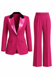 Costume d'affaires femme 2 pièces vert foncé revers pointe un bouton