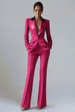 Costume d'affaires femme 2 pièces vert foncé revers pointe un bouton