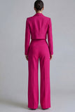 Costume d'affaires femme 2 pièces vert foncé revers pointe un bouton