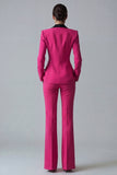 Costume d'affaires femme 2 pièces vert foncé revers pointe un bouton