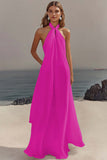 Robe longue fluide en mousseline de soie blanche