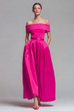 Robe formelle Midi à bloc de couleurs A à épaules décalées