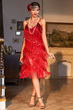 Roging Rouge 20s Gatsby Robe à franges