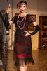 Charger l&#39;image dans la galerie, Robe à clapettes à franges Gatsby perlées Rouge noir