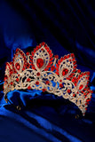 Tiare de luxe en cristal de la Reine du bal de promo Tiare couronne dorée