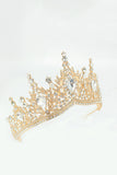 Tiare corona de la Reine du bal de bal en cristal dorée et bleue royale