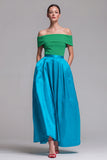 Robe formelle Midi à bloc de couleurs A à épaules décalées