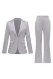 Gris rose pic revers satin slim fit femmes costumes
