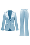Gris rose pic revers satin slim fit femmes costumes