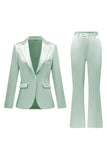 Gris rose pic revers satin slim fit femmes costumes