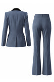 Costume d'affaires femme 2 pièces vert foncé revers pointe un bouton