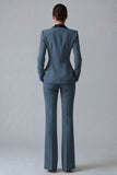 Costume d'affaires femme 2 pièces vert foncé revers pointe un bouton