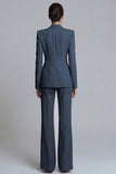 Costume d'affaires femme 2 pièces rose revers pointe à boutons