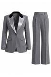 Costume d'affaires femme 2 pièces vert foncé revers pointe un bouton