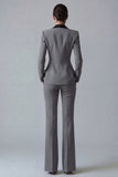 Costume d'affaires femme 2 pièces vert foncé revers pointe un bouton