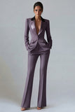 Costume d'affaires femme 2 pièces vert foncé revers pointe un bouton