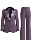 Costume d'affaires femme 2 pièces vert foncé revers pointe un bouton