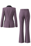 Costume d'affaires femme 2 pièces vert foncé revers pointe un bouton