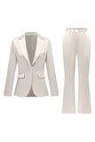 Gris rose pic revers satin slim fit femmes costumes