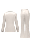 Gris rose pic revers satin slim fit femmes costumes