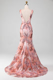 Fard à joues paillettes scintillantes sirène longue robe de Soirée avec fente