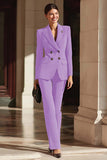 Costume d'affaires femme 2 pièces bourgogne revers pointe double boutonnage