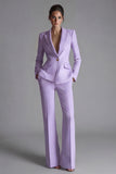 Costume d'affaires femme 2 pièces rose revers pointe à boutons