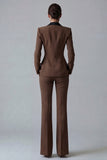 Costume d'affaires femme 2 pièces vert foncé revers pointe un bouton