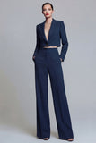 Costume d'affaires femme 2 pièces vert foncé revers pointe un bouton