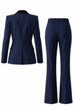 Costume d'affaires femme 2 pièces vert foncé revers pointe un bouton