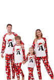 Ensemble de pyjama assorti familial imprimé de Noël rouge et blanc