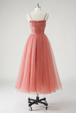 Blush A Line Spaghetti Bretelles Froncés Paillettes Corset Robe formelle