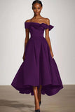Robe formelle en satin noir à épaules dénudées