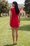 Robe bodycon jaune à col rond avec fleurs 3D