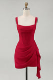 Robe bodycon mini ivoire bustier col carré froncée à volants