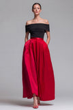 Robe formelle Midi à bloc de couleurs A à épaules décalées