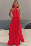 Robe longue fluide en mousseline de soie blanche