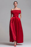 Robe formelle Midi à bloc de couleurs A à épaules décalées