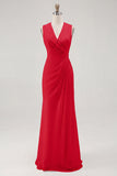 Robe longue formelle froncée blanche à col en V