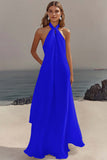 Robe longue fluide en mousseline de soie blanche