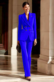 Costume d'affaires femme 2 pièces bourgogne revers pointe double boutonnage
